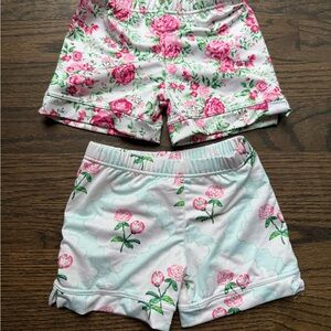 SweetHoney 2 Pairs of Floral Pink and Green Shorts Sz 3T